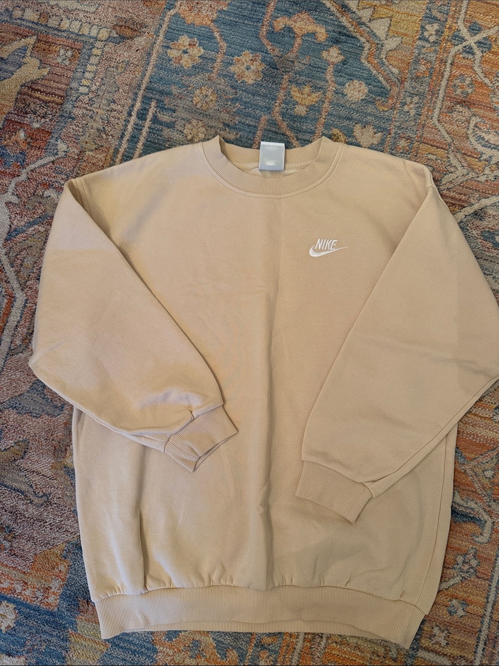 Girls Nike Crewneck Sweatshirt in Tan